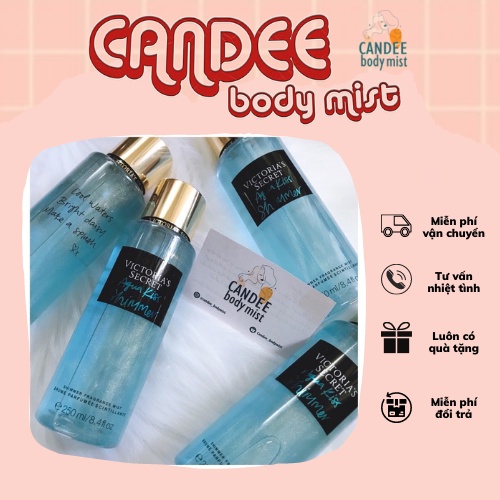 Body mist xịt thơm Victoria's Secret 250ml 𝐀𝐪𝐮𝐚 𝐊𝐢𝐬𝐬 𝐒𝐡𝐢𝐦𝐦𝐞𝐫