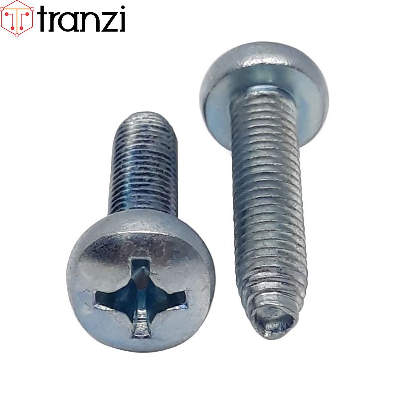 Vít tự tạo ren bake đầu cầu mạ kẽm trắng xanh M5 M6