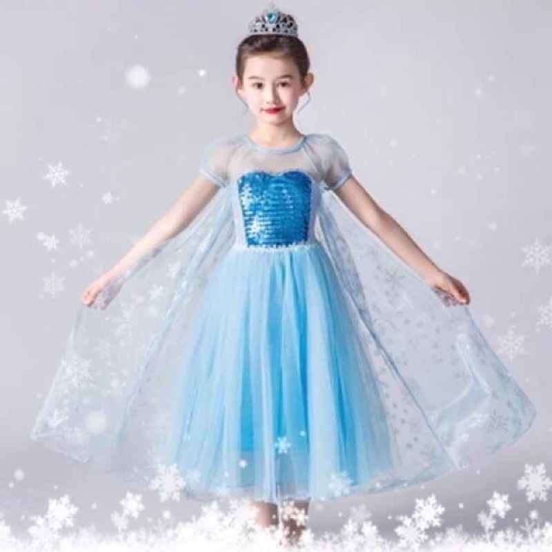 Đầm Elsa dài váy Elsa bé gái công chúa hàng xịn