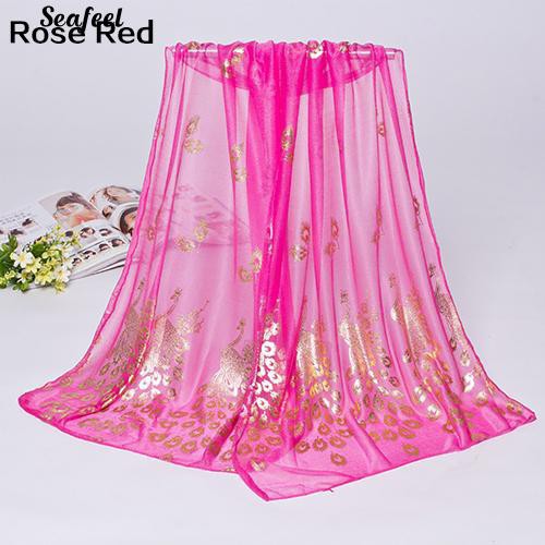khăn choàng nữ chiffon hình gà trống