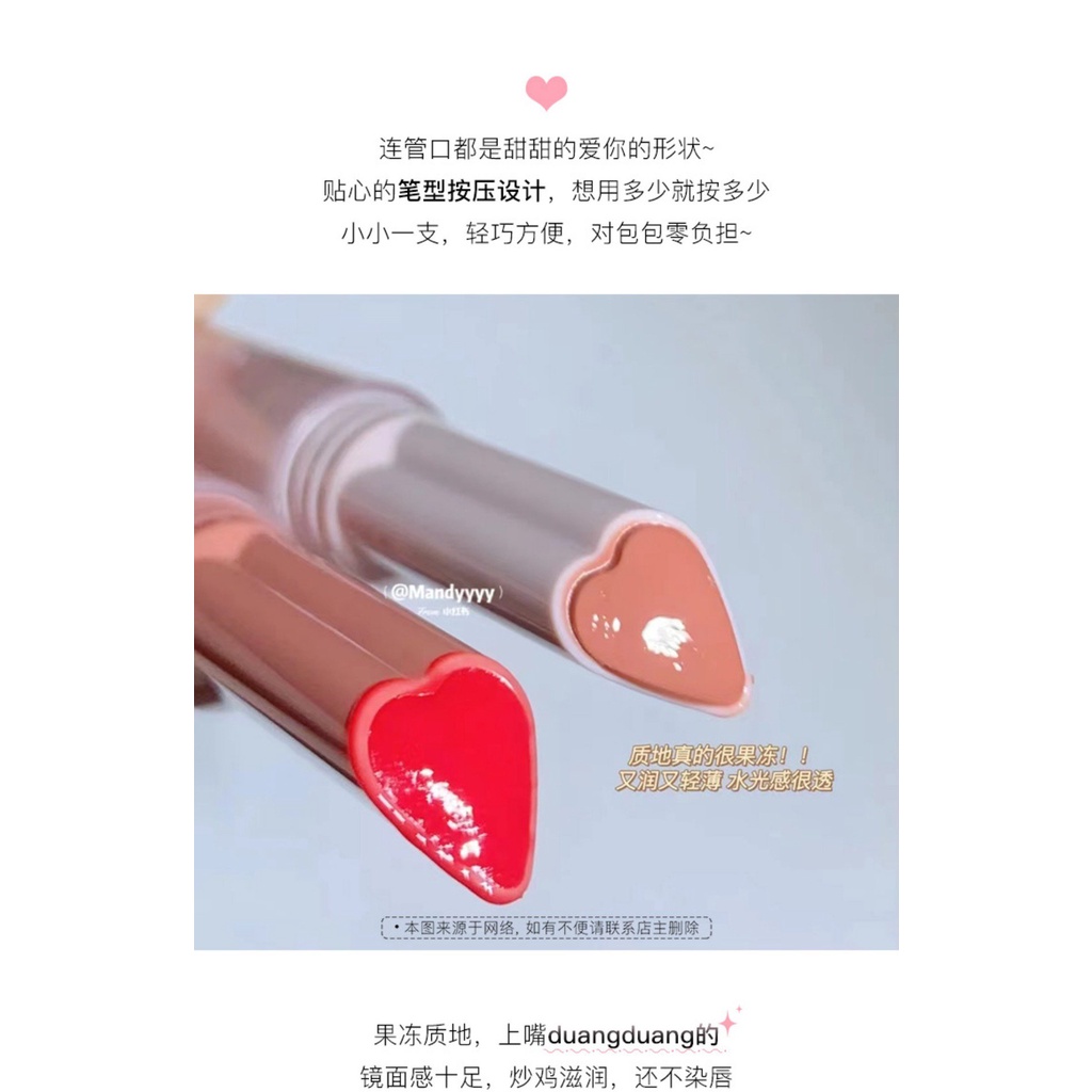 Son Môi Dạng Thạch Có Gương Hình Hoa Và Bút Vẽ