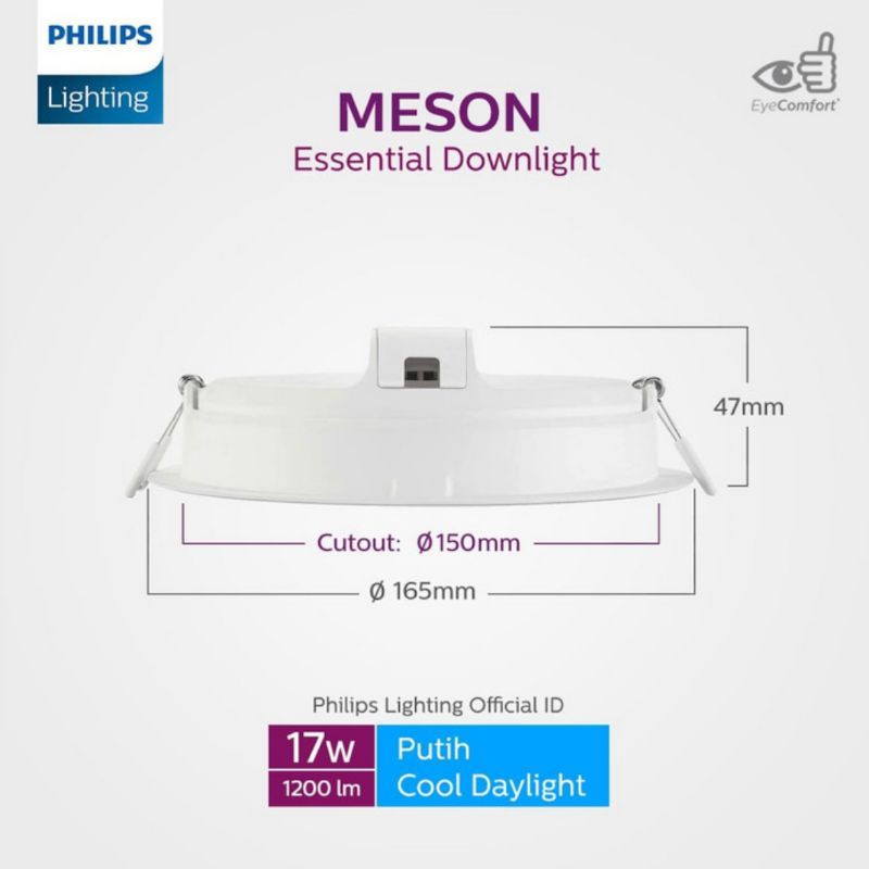 Philips Đèn Led Tròn Gắn Trần Trang Trí Phòng 17w 17 Watt W 59466 Meson Gen 3 D150