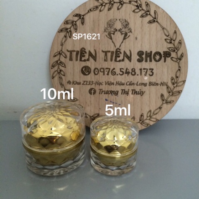 Hũ nhựa saphia vàng 10ml, 5ml