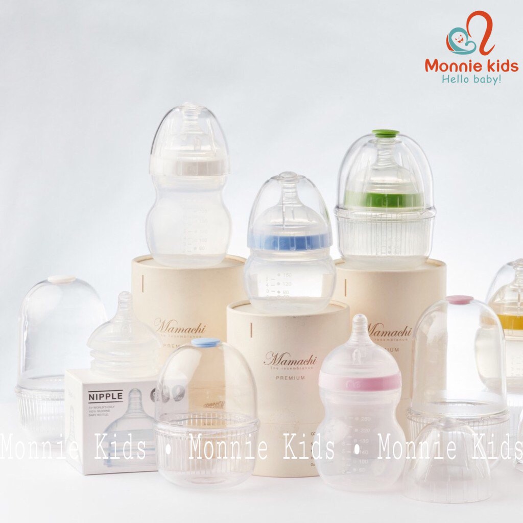 Bình Sữa MAMACHI Premium 100% Silicone Y Tế 160/260ML