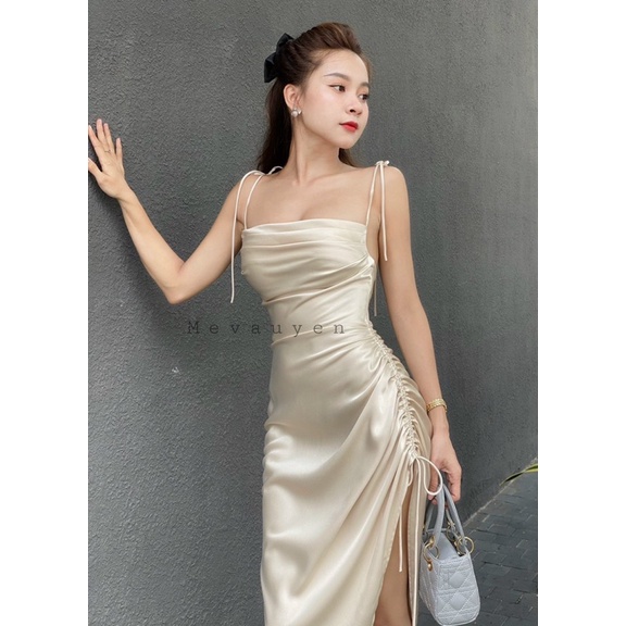Lụa vạt xéo rút che bụng dưới cực tốt Mevauyen