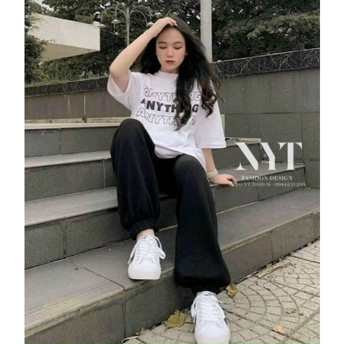 quần vải tăm bo gấu cạp chun lưng cao hot hit cho các chị yêu