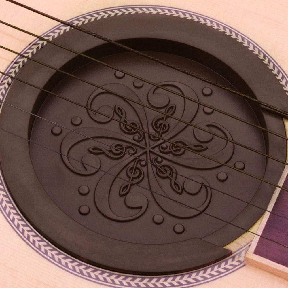 GOGOUP Khối Chặn Lỗ Âm Thanh Bằng Silicon Màu Đen Nhỏ Gọn Cho Đàn Guitar