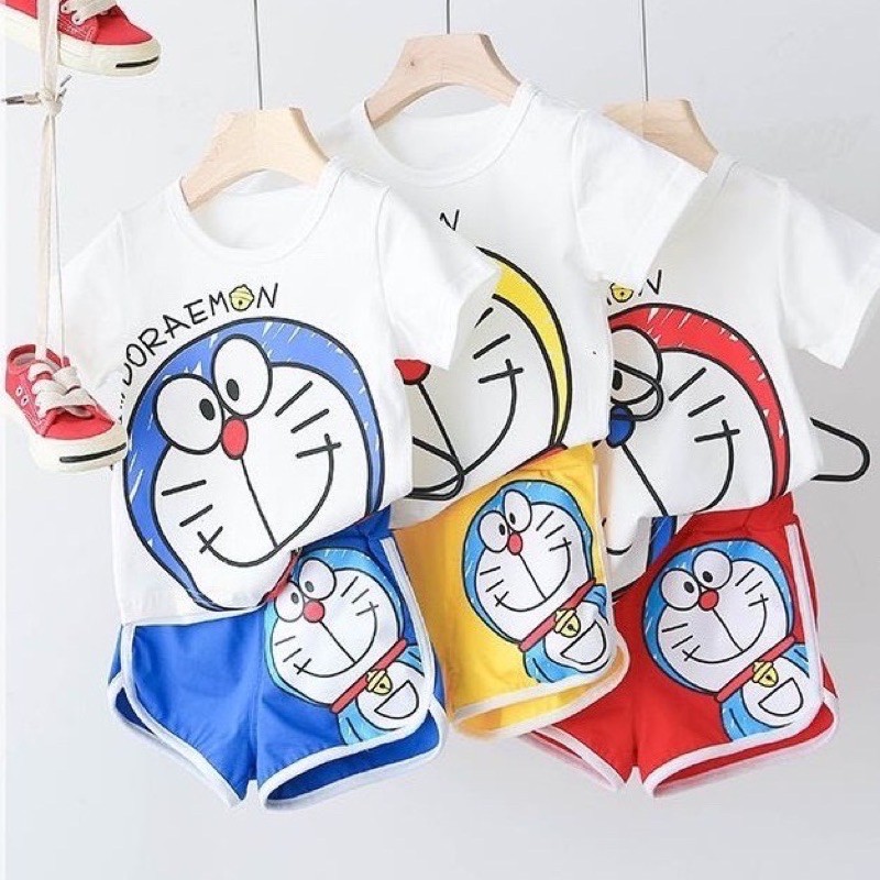 Quần Áo Trẻ em Bi Kids Bộ Cộc Tay Thời Trang Cho Bé Doremon Đáng Yêu Ngộ Nghĩnh Chất Cotton Tuyệt Đẹp