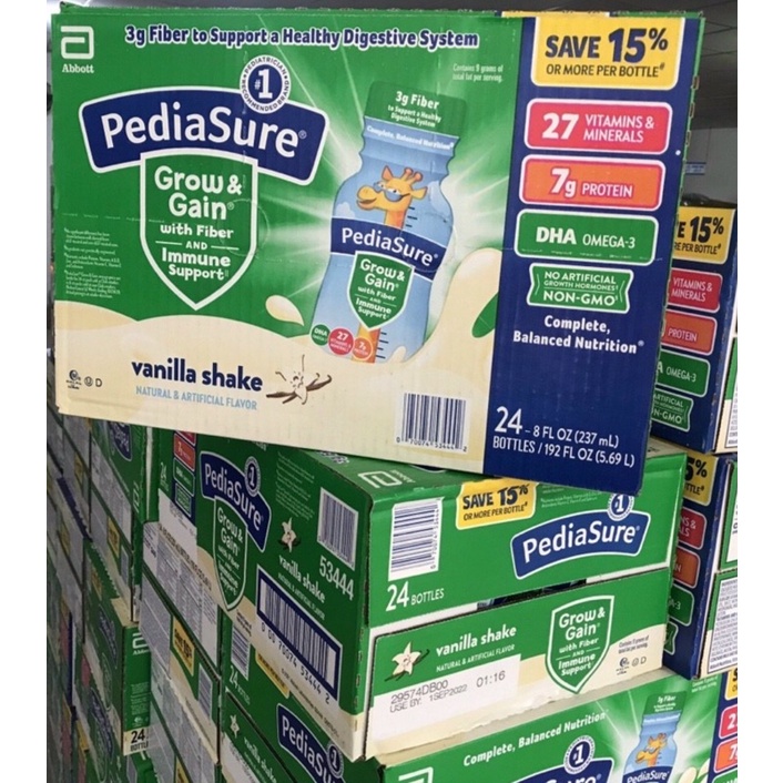 Thùng 24 chai Sữa Pediasure nước Pediasure Grow&Gain with Fiber Date 2022