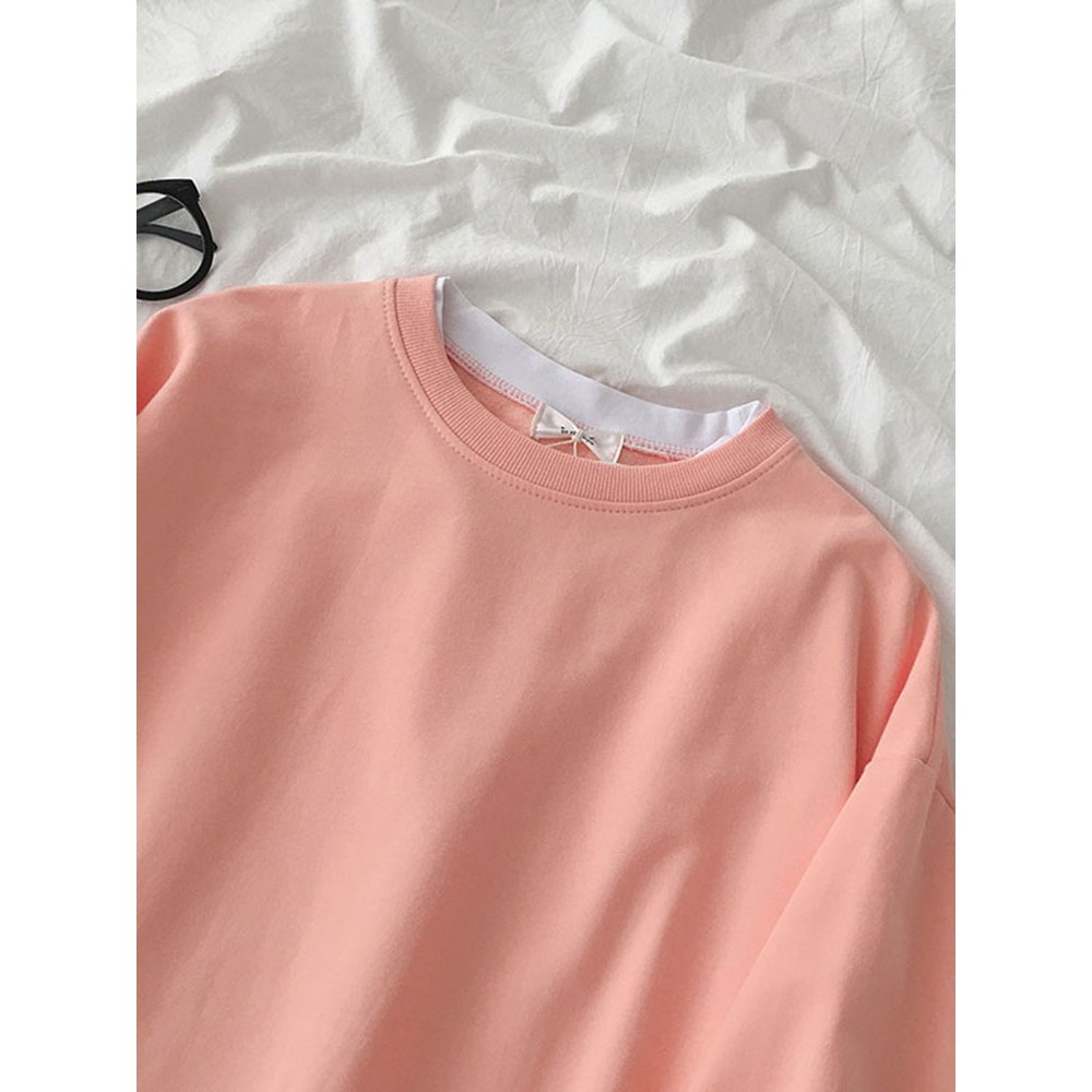 Áo nỉ trơn phối thun nhiều màu ulzzang 2647 | BigBuy360 - bigbuy360.vn