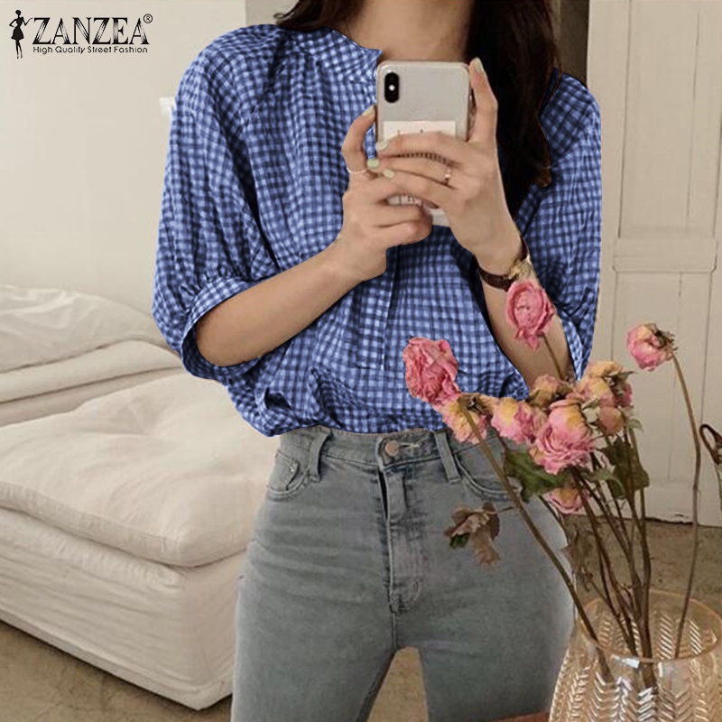 Áo nữ Zanzea tay lửng cổ chữ v thời trang thanh lịch