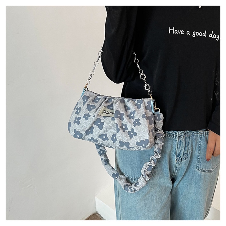 Túi đeo vai JASMIN NOIR vải canvas phối chuỗi dây xích phong cách boho thời trang dành cho nữ