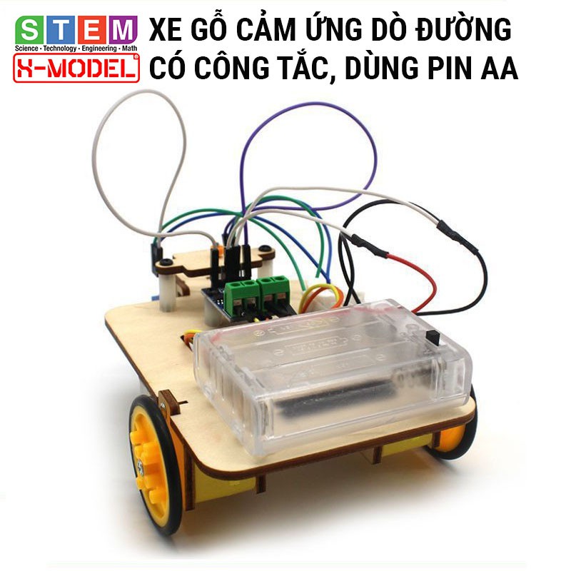 Đồ chơi STEM xe robot cảm biến dò đường tự động ST35 cho bé, Đồ chơi khoa học DIY| Giáo dục STEM X- MODEL