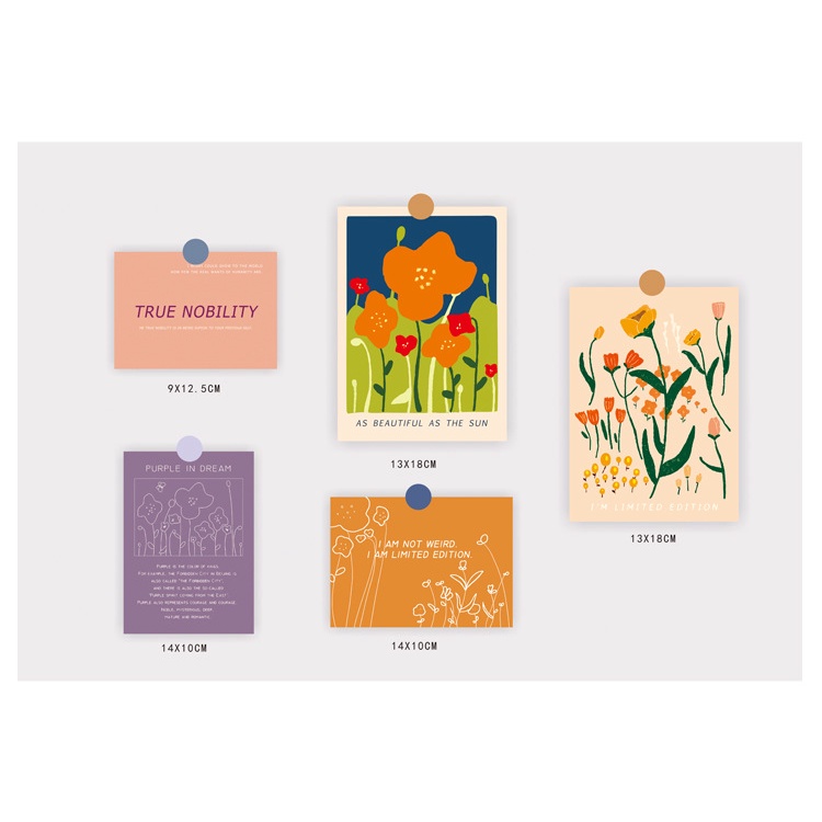 Miếng Dán Tường Trang Trí Hình Khung Ảnh Họa Tiết Hoa Phong Cách Bắc Âu Thẻ