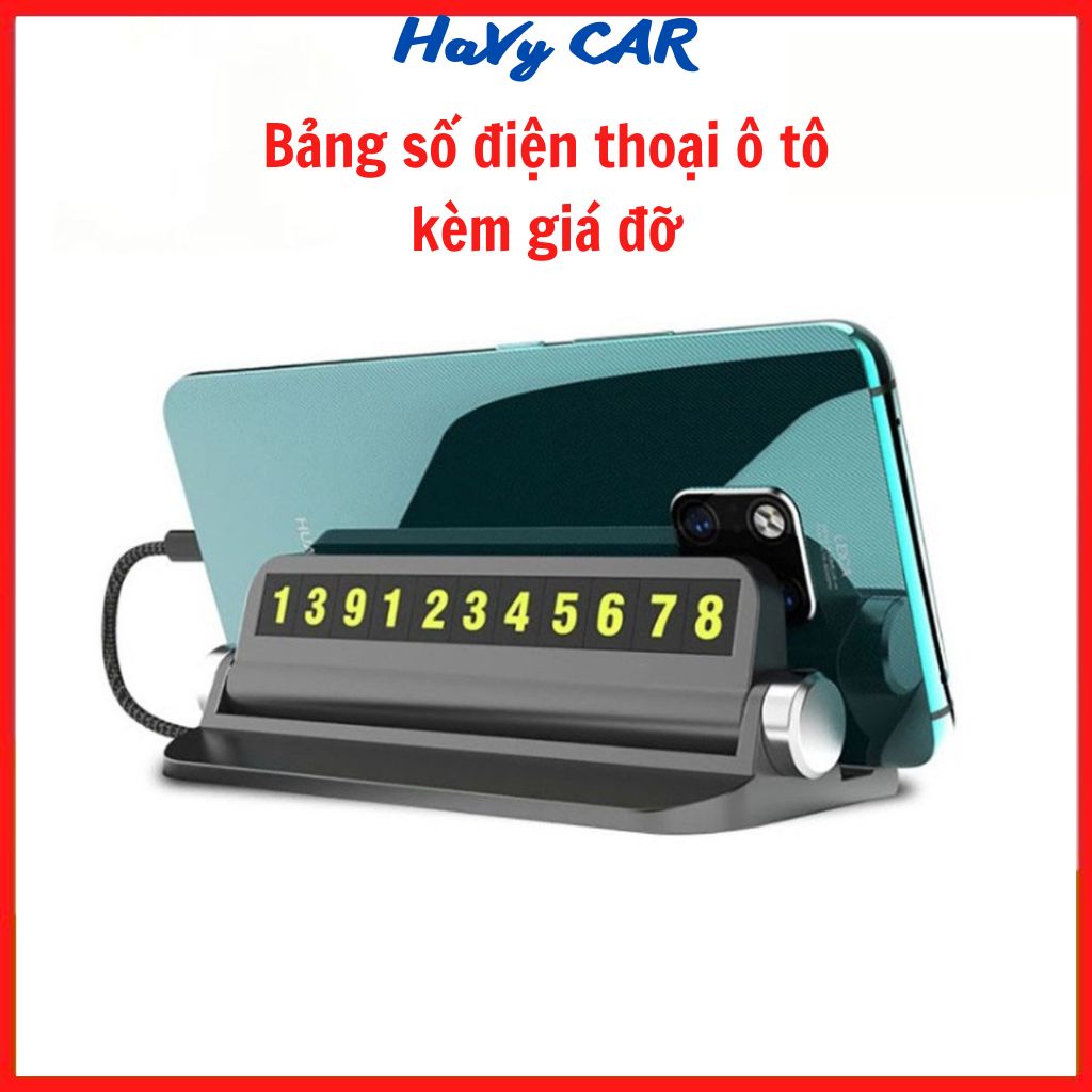 Bảng số điện thoại trên ô tô kèm giá đỡ điện thoại, bảng số điện thoại ô tô phản quang