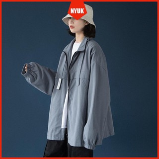 NYUK Korean style trendy loose student stand-up collar BF fashion tooling jacket