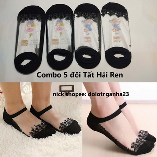 5 đôi tất hài ren cổ ngắn cho nữ