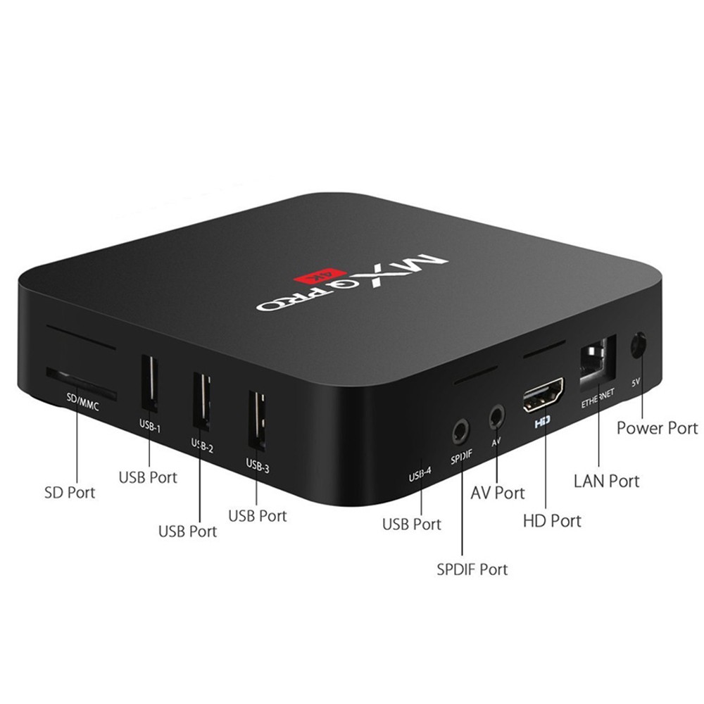 Đầu thu TV PULIERDE MXQ Pro 4K cho Android KODI chuyển đổi TV thường thành TV thông minh dung lượng 1GB 8GB