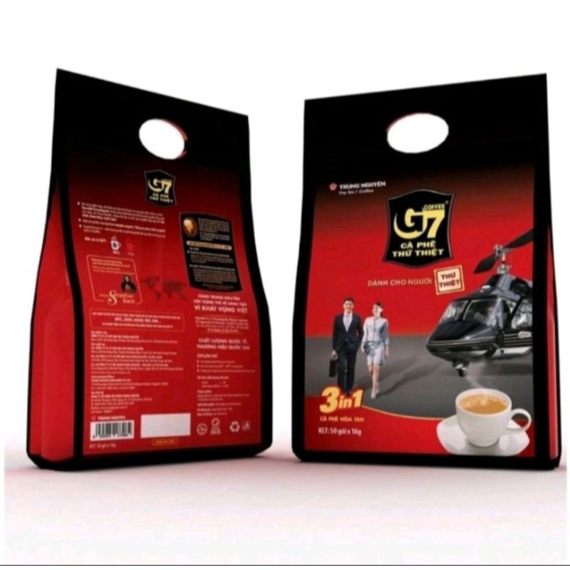 Cafe G7 mẫu mới . Cafe Trung Nguyên hoà tan 3in1 ( bich 50 gói / 16g) | BigBuy360 - bigbuy360.vn