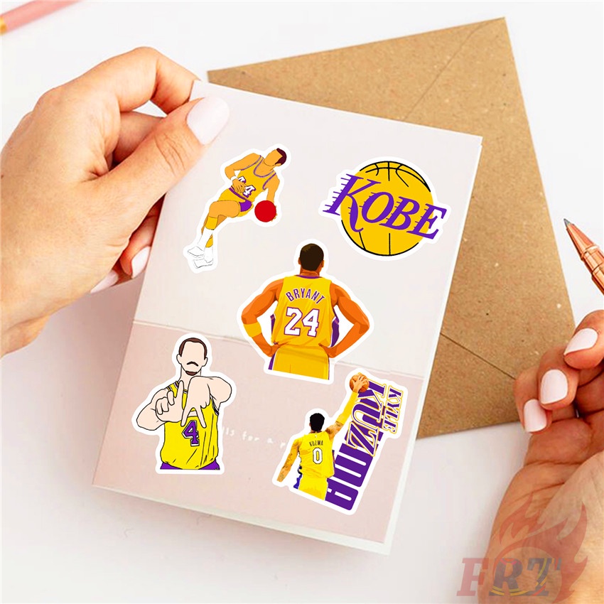 ❉ Miếng Dán Hình Los Angeles Lakers - NBA Teams Series 02 ❉ Bộ 50 Miếng Dán Chống Thấm Nước Hình Bóng Rổ Thời Trang