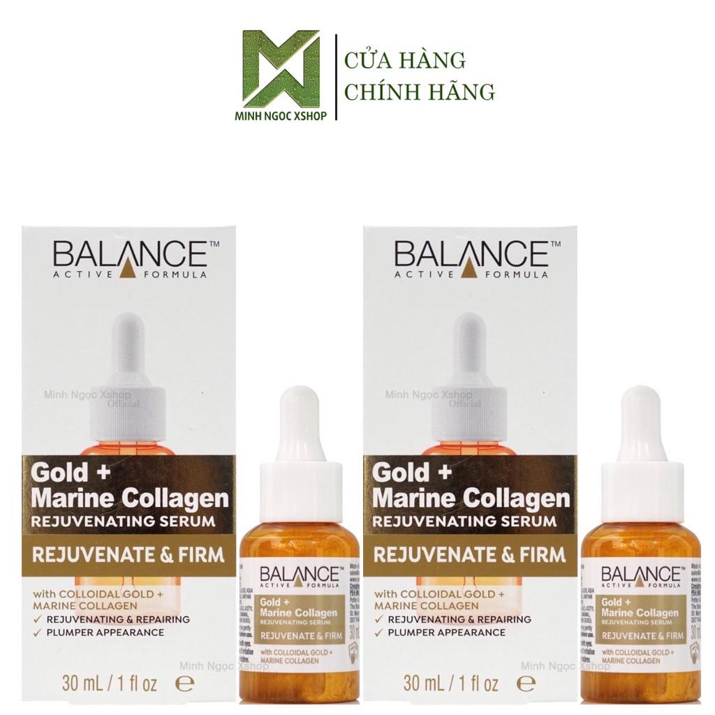 Combo 2 chai serum trẻ hóa tái tạo da BALANCE ACTIVE FORMULA GOLD COLLAGEN REJUVENATING 30ml