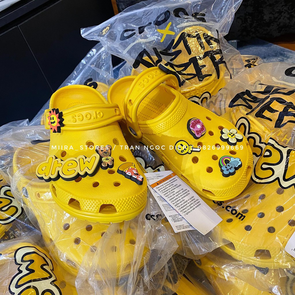 Dép xốp Crocs DREW HOUSE BEST QUALITY YELLOW - vàng