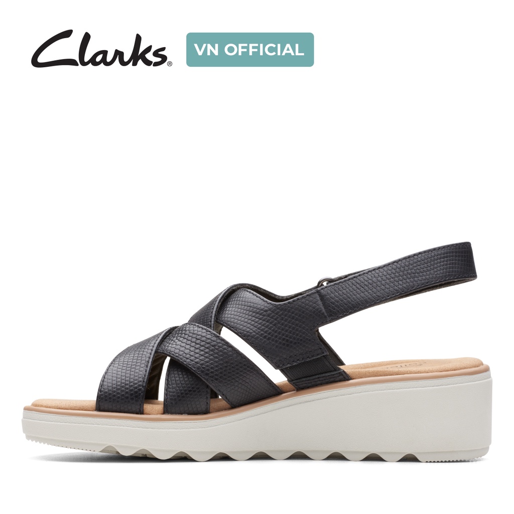 Giày Sandal Đế Xuồng Nữ Clarks Jillian Spring màu đen