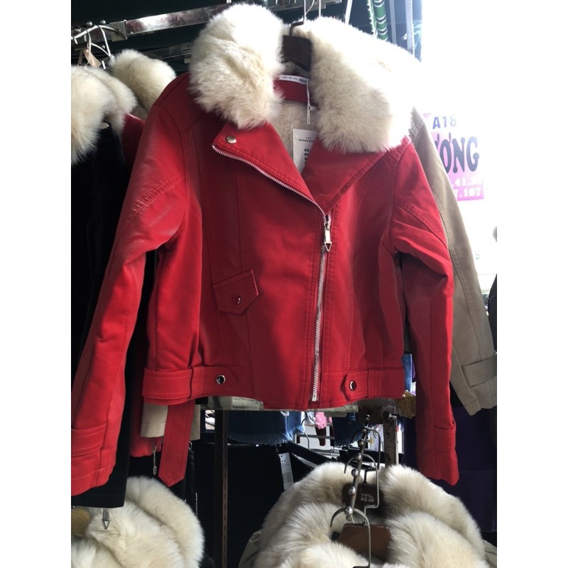 Áo da cổ lông lót lông | BigBuy360 - bigbuy360.vn