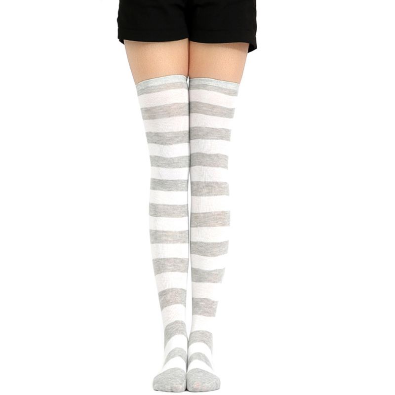 Tất Chân Dệt Kim Sọc Màu Sắc Tương Phản Cho Nữ