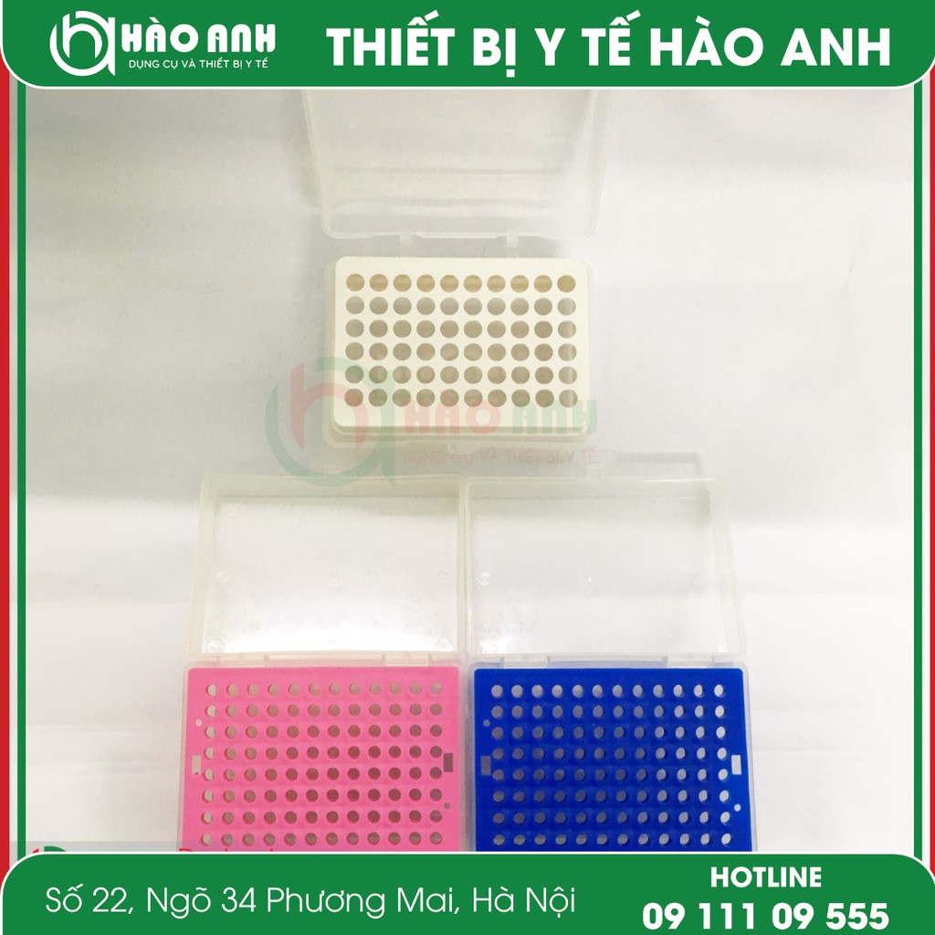 [Giảm Giá] Hộp để đầu Col Pipet 200ul 96 lỗ dùng trong các phòng khám, bệnh viện và phóng thí nghiệm