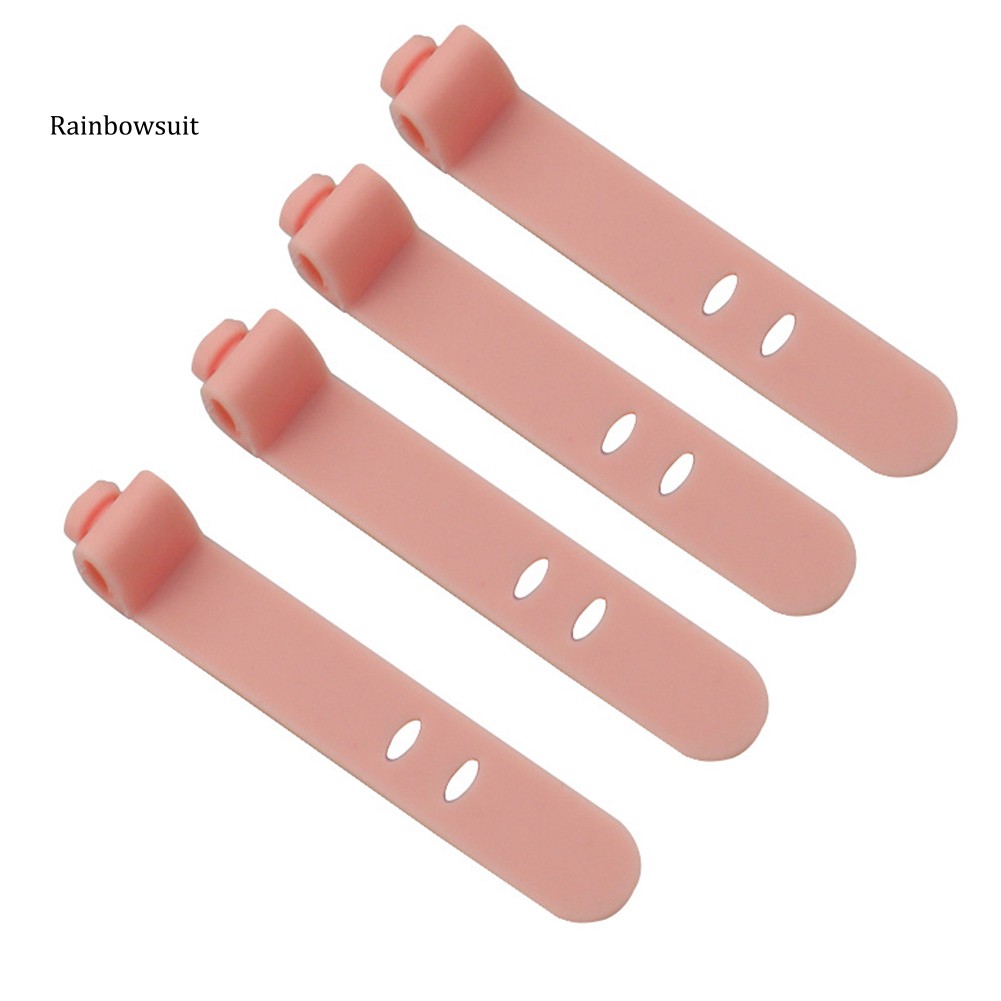 Set 4 dây quấn cáp sắp xếp gọn gàng bằng silicon cao cấp tiện dụng