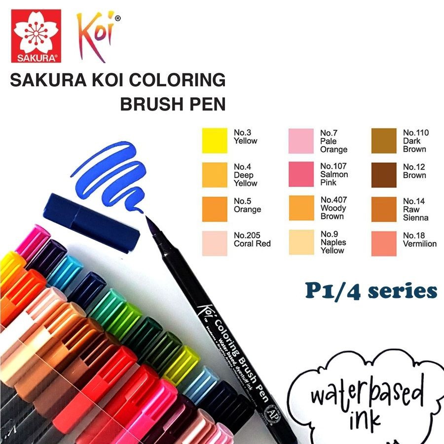 BÚT CỌ MÀU SAKURA KOI COLORING BRUSH PEN ( TONE MÀU 1)