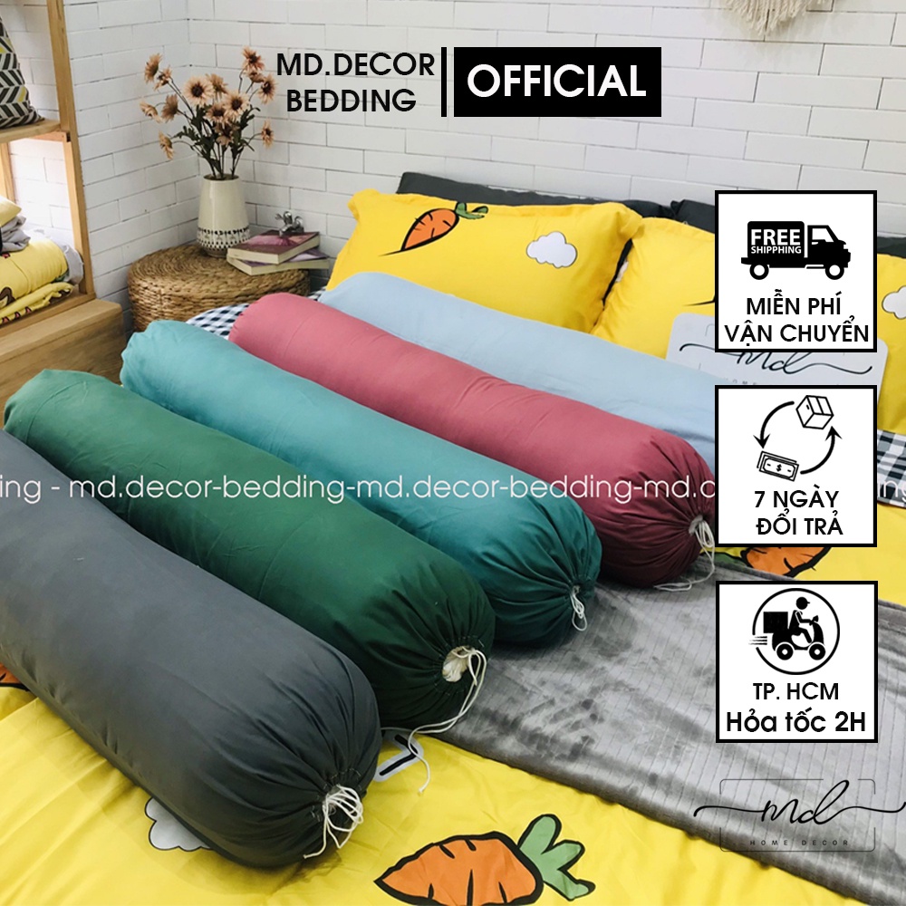 Vỏ Gối Ôm  siêu rẻ mềm mát thấm hút Cotton TiciMD.Decor- Bedding kích thước 35x100cm