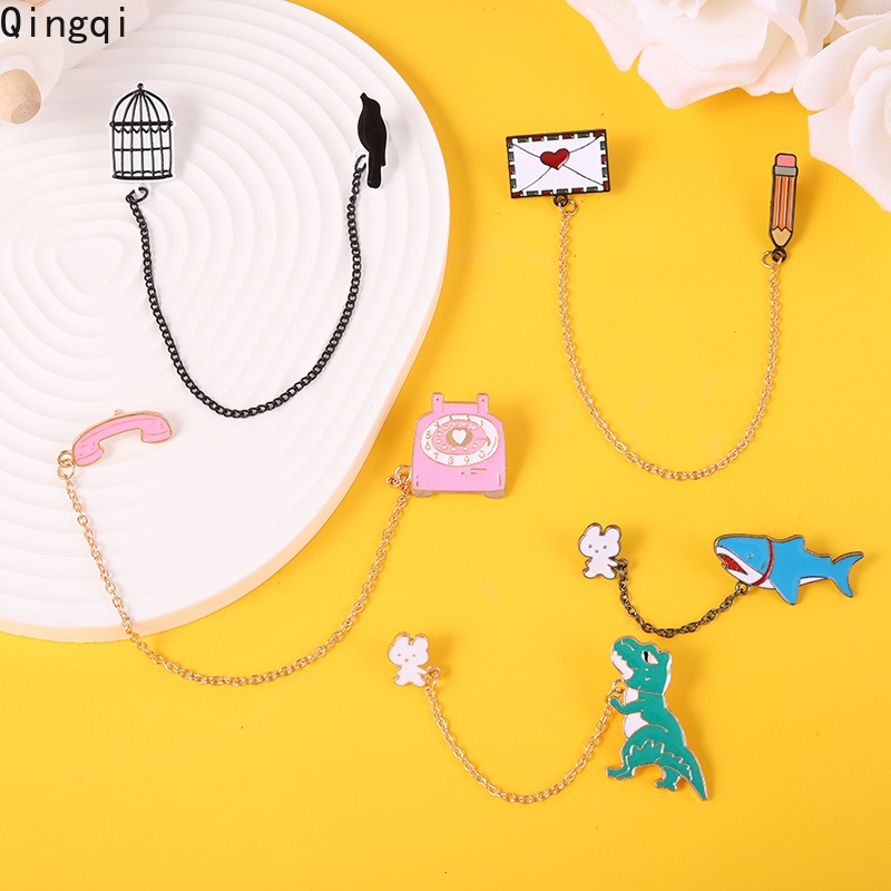 Huy hiệu cài áo Miss Zoe hình khủng long cá mập nhiều kiểu tùy chọn đáng yêu