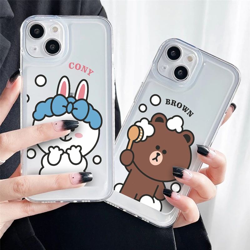 Ốp lưng iphone Ốp điện thoại Suntaiho silicon mềm in hình thỏ/gấu thích hợp cho iPhone 11 Pro 13 12 Pro Max XS Max X XR 7 8 Plus