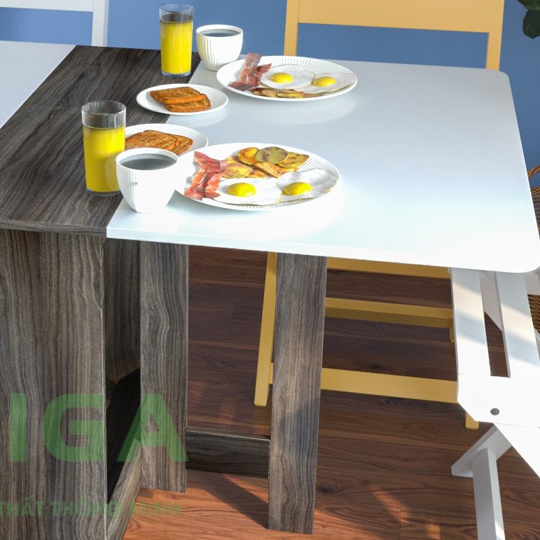 [GIÁ HỦY DIỆT] Bàn Ăn Thông Minh Gấp Gọn Có Bánh Xe Tiện Lợi (Có 2 màu Lựa Chọn) - GP97