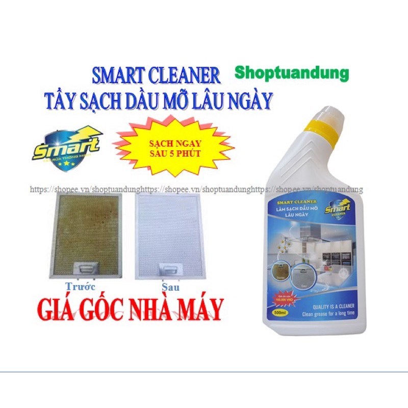 SMART CLEANER - Chuyên gia làm sạch dầu mỡ , cháy két lâu ngày, Tẩy dầu mỡ siêu sạch