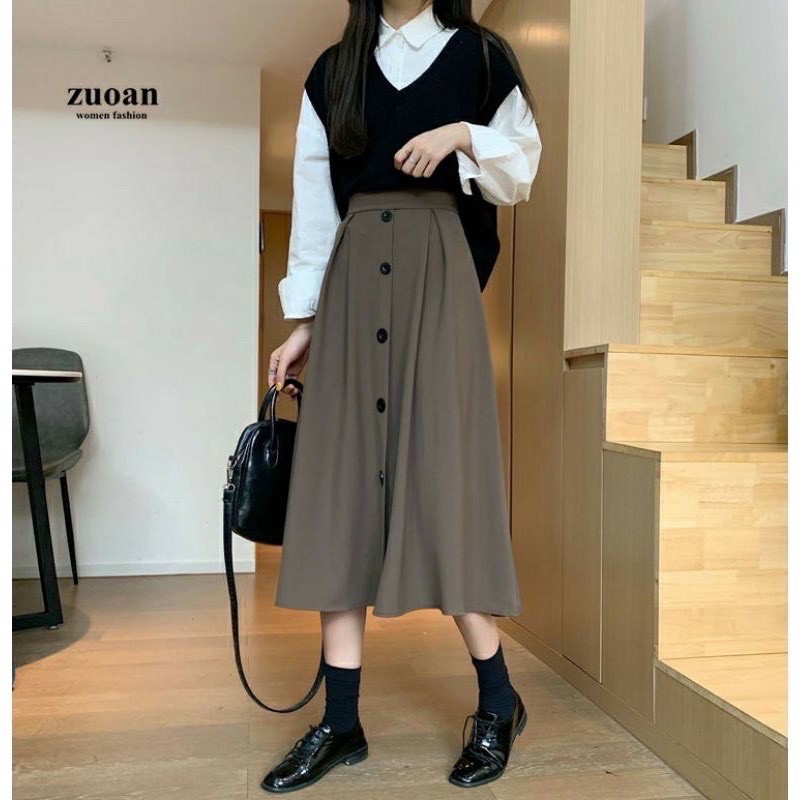 Chân váy công sở dáng dài 5 cúc hàng mới- OTUTA | BigBuy360 - bigbuy360.vn