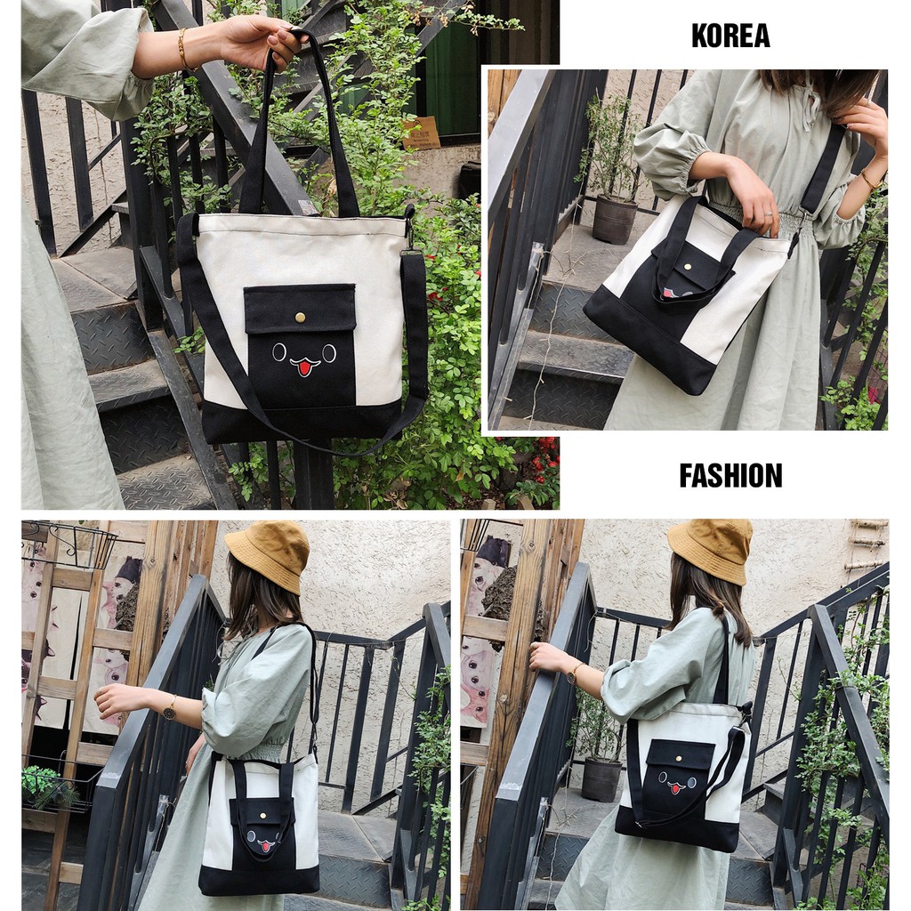 Túi Tote Đeo Chéo Mặt Pet Cười Xinh Xắn M630