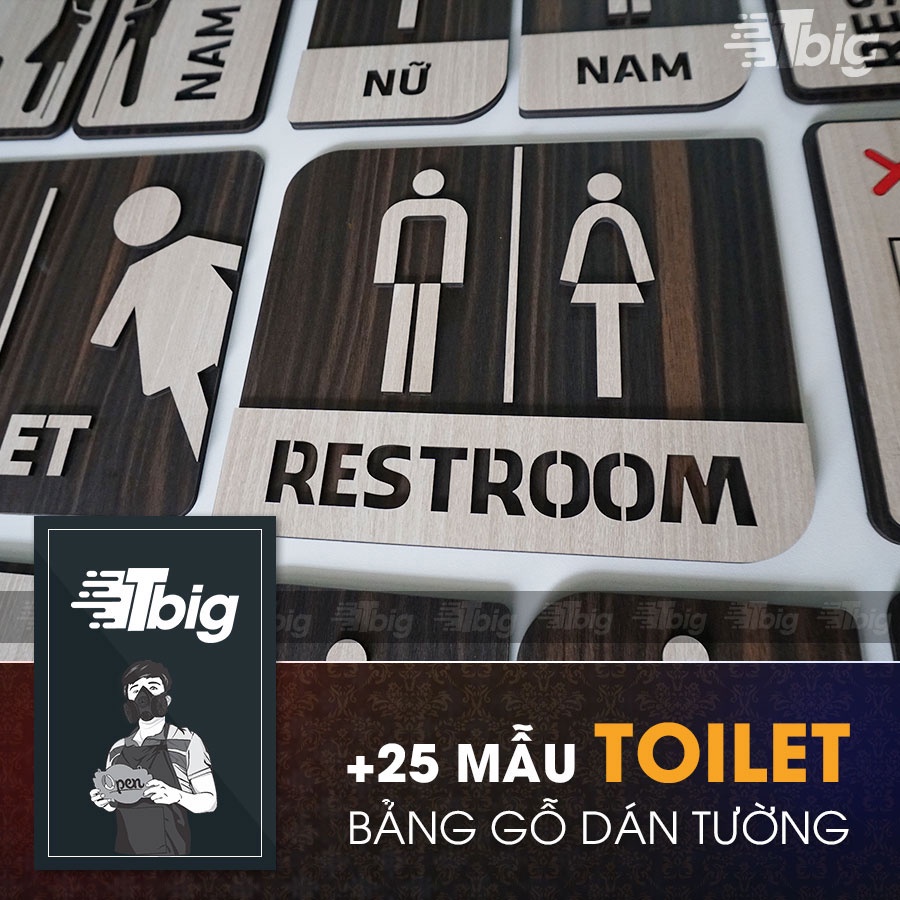 [Hot New] 20 mẫu bảng toilet  gỗ dán cửa Nhà vệ sinh - restroom - wc - women men - nam nữ