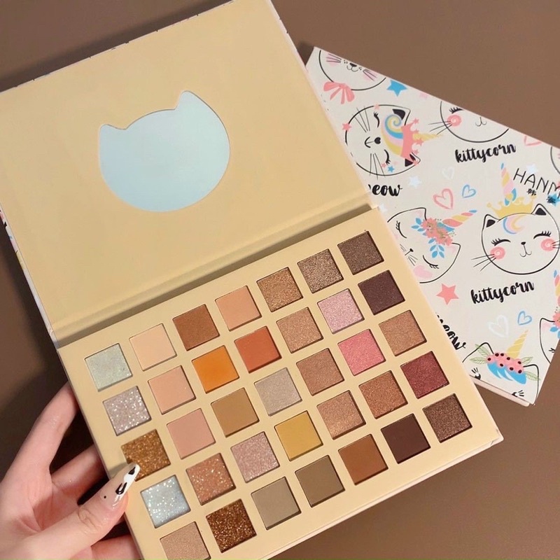Bảng phấn mắt 35 ô con mèo Hanmishu cam nhũ tây - phấn mắt nội địa Trung