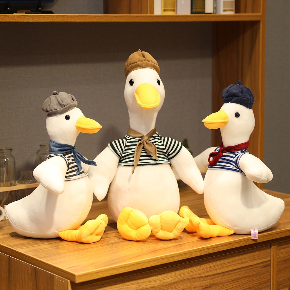 Thú Nhồi Bông Hình Chú Vịt Hoạt Hình Đáng Yêu Cartoon Animal Duck Painter Plush Doll Đồ chơi nhồi bông đồ chơi mềm dễ thương Đồ chơi mềm mại Quà tặng sinh nhật cho trẻ em