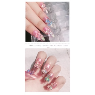 Set gấu thuỷ tinh trang trí móng