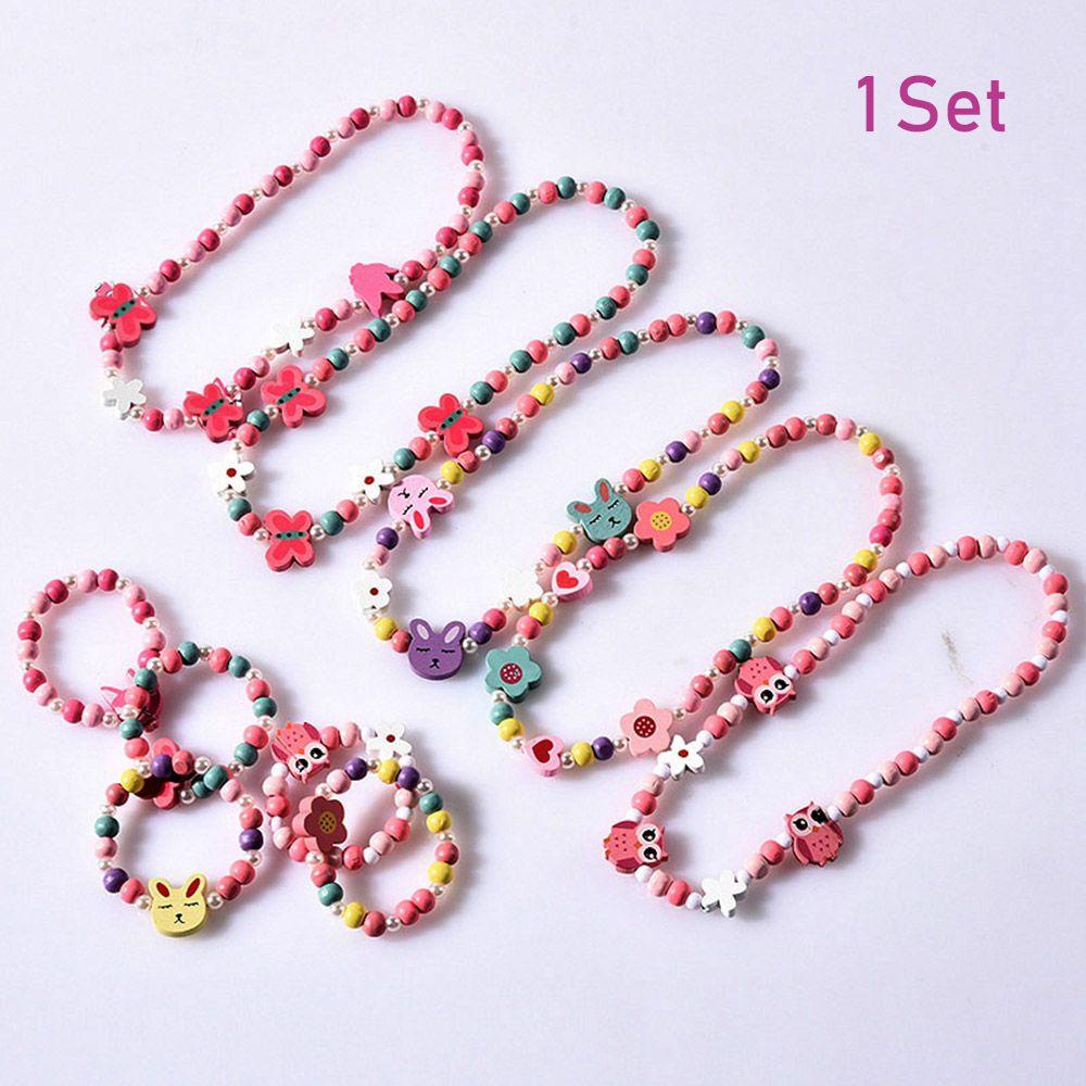 BEBETTERM 1 Bộ Đồ Chơi Trang Sức Công Chúa Hình Bướm / Hoa Xinh Xắn Làm Quà Tặng Sinh Nhật Cho Bé Gái