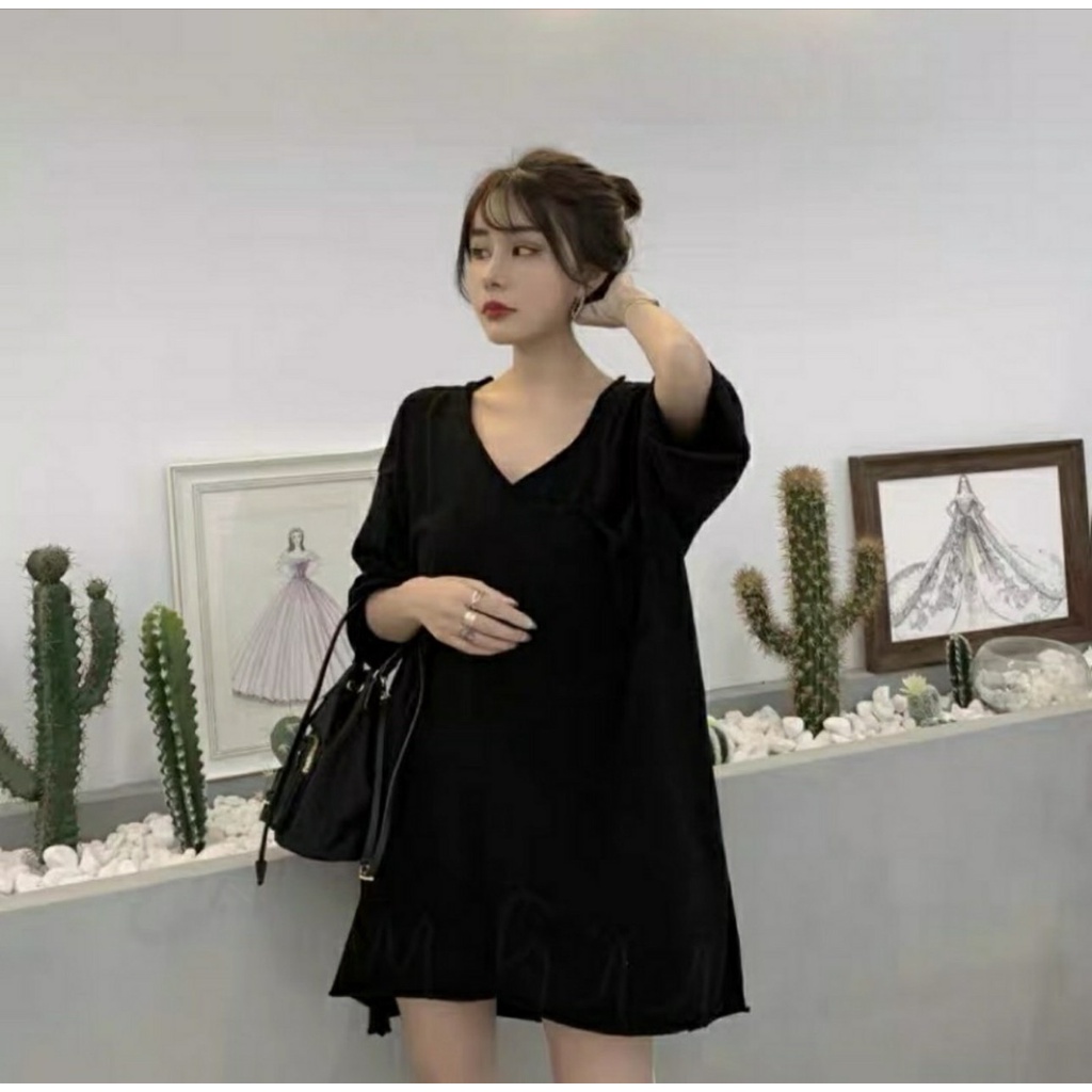 Áo Phông Xẻ Tà Cổ Tim Túi Rút Ngực ULAZZANG Hot � Tà Cổ Chữ V Cotton 100% SIÊU HOT �