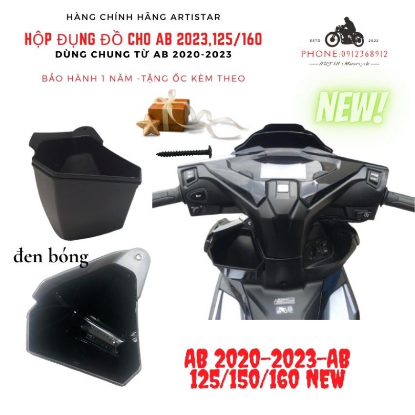 Hộc Đựng Đồ xe AB 2020 đến AB 2022 Mới Artistar chính hãng, hộc trang trí xe air blade, Hộp Đựng Đồ AB 2023 AB 160cc