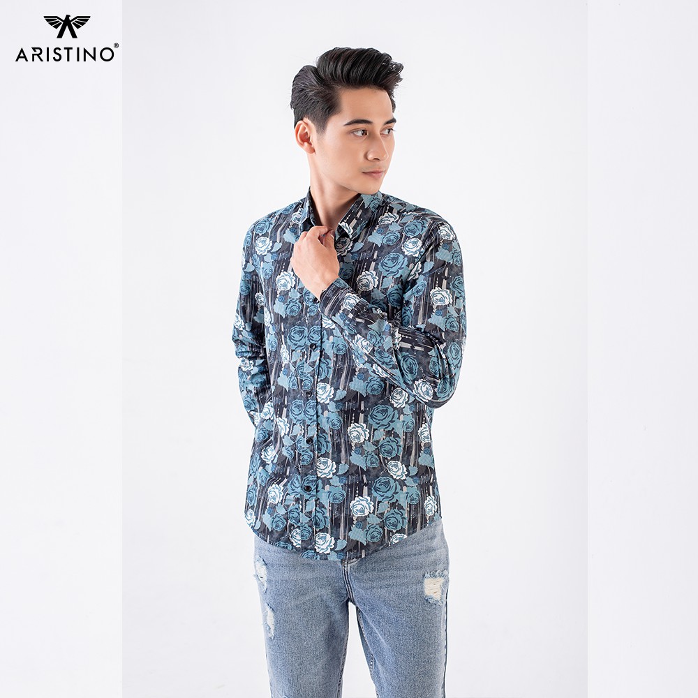 Áo sơ mi nam dài tay ARISTINO họa tiết cách điệu, tinh tế, chất cotton mềm mại, thoát ẩm tốt- ALSM2109