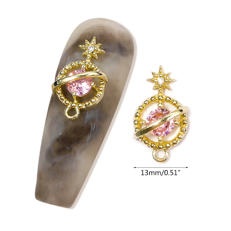 Phụ Kiện Trang Trí Móng Tay Hình Hành Tinh Đính Đá Zircon Sang Trọng