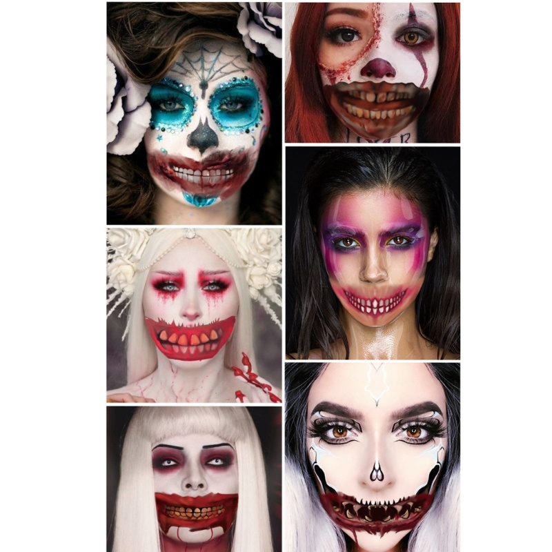 Set 10 Hình Xăm Dán Kinh Dị Hóa Trang Halloween