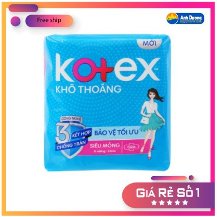 [GIẢ RẺ NHẤT ]BẰNG VỆ SINH KOTEX MỎNG 8 MIẾNG/ GÓI